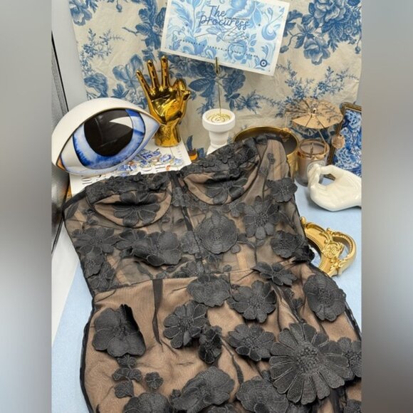 🆕 BRONX & BANCO 🧿 NWOT Jasmine Noir Floral Embroidered Maxi Dress, Sz M US 6 - Picture 11 of 14